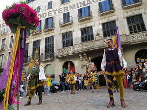 Fires de Sant Narc&iacute;s 2022. Toc de rams. Cerim&ograve;nia del canvi de rams de les gegantes
