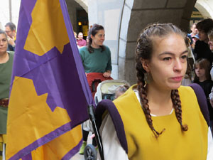 Fires de Sant Narc&iacute;s 2022. Toc de rams. Cerim&ograve;nia del canvi de rams de les gegantes