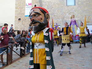 Fires de Sant Narc&iacute;s 2022. Toc de rams. Cerim&ograve;nia del canvi de rams de les gegantes