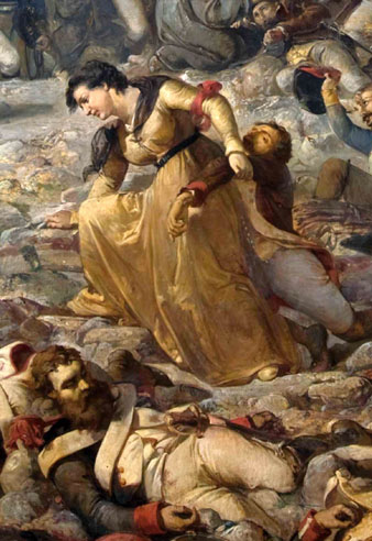 Detall de 'El Gran Dia de Girona'. Ramon Mart&iacute; i Alsina. 1863-1864