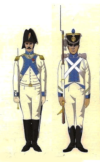 Primer i segon regiments d'infanteria de l&iacute;nia del Gran Ducat de Berg. 1809. 