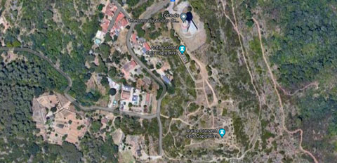 Vista a&egrave;ria de l'espai ocupat per l'antic fort dels Caputxins