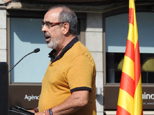 Diada Nacional 2023. Acte institucional a la pla&ccedil;a Catalunya, amb parlaments de Lluc Salellas, Miquel Noguer i Laia Ca&ntilde;igueral