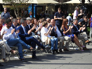 Diada Nacional 2023. Acte institucional a la pla&ccedil;a Catalunya, amb parlaments de Lluc Salellas, Miquel Noguer i Laia Ca&ntilde;igueral