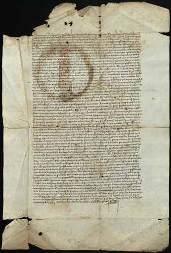 Alfons IV al bisbe i Capítol de la Seu de Girona. Atesa la súplica dels nuncis de la ciutat amb motiu dels danys causats per les inundacions del riu Ter, els mana que cap clergue amb propietats al costat del riu sabstingui de pagar el tall establert entre el veguer i els jurats de la ciutat i els canonges de la Seu, sota les penes indicades. 1430