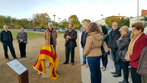 Inauguració de la fita de pedra de la Mitja Lleuga. 10 de novembre de 2019