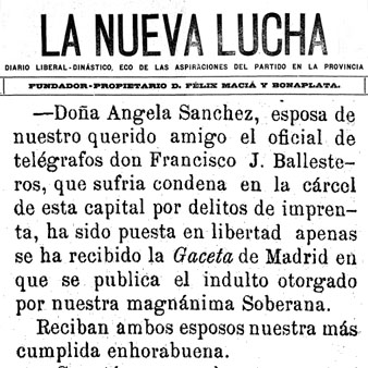 Notícia sobre Àngela Sànchez de Ballesteros, directora de l'escola 'Velocido'