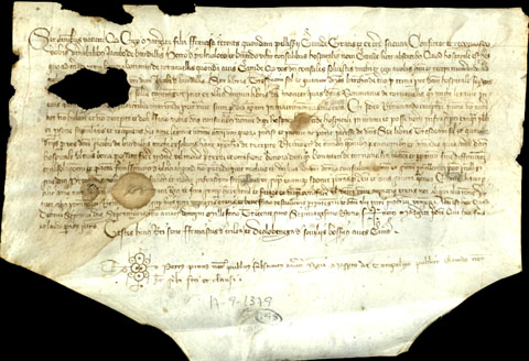 Àpoca atorgada per Margarida, filla del difunt Francesc Terrats, pellisser de Girona, a favor de Jaume de Bordils, Pere de Bell-lloc i Bernat Vilar, cònsols de lHospital Nou de Girona. 1379