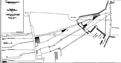 Projecte del Passeig Arqueol&ograve;gic. Primer projecte parcial corresponent a l'entrada per Sarra&iuml;nes. Agost 1957