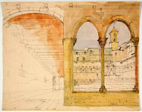 Claustre del Convent de Sant Francesc dAssís de Girona. 1826