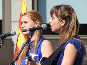 Diada Nacional 2024. Acte institucional a la pla&ccedil;a Catalunya, amb parlaments de Lluc Salellas, Miquel Noguer i S&iacute;lvia Paneque