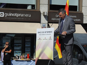 Diada Nacional 2024. Acte institucional a la pla&ccedil;a Catalunya, amb parlaments de Lluc Salellas, Miquel Noguer i S&iacute;lvia Paneque