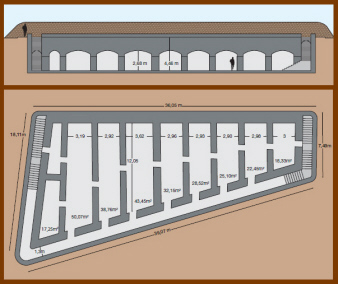 El refugi antiaeri del Jardi de la Inf&agrave;ncia. Pl&agrave;nol de Jordi Pericot