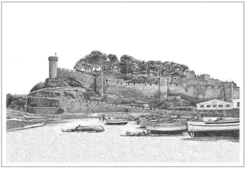 Tossa de Mar. Dibuix de Pere Matas