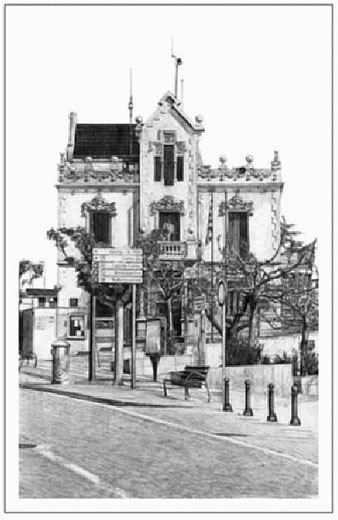 Cassà de la Selva (El Gironès). Dibuix de Pere Matas