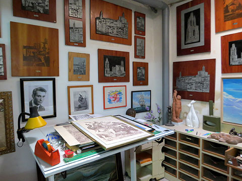 Vista de l'estudi de Pere Matas