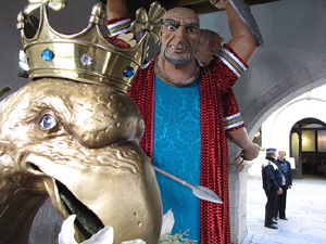 Els gegants a l'Ajuntament