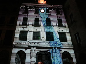 Girona, ciutat de festivals. Festival Internacional de Mapping, FIMG. Fa&ccedil;ana de l'Ajuntament