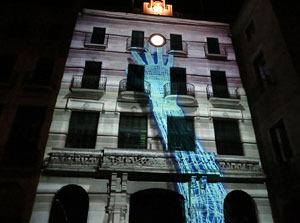 Girona, ciutat de festivals. Festival Internacional de Mapping, FIMG. Fa&ccedil;ana de l'Ajuntament