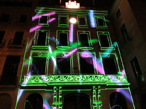 Girona, ciutat de festivals. Festival Internacional de Mapping, FIMG. Fa&ccedil;ana de l'Ajuntament