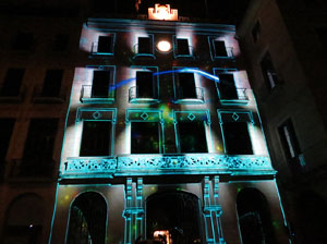 Girona, ciutat de festivals. Festival Internacional de Mapping, FIMG. Fa&ccedil;ana de l'Ajuntament