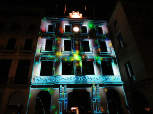 Girona, ciutat de festivals. Festival Internacional de Mapping, FIMG. Fa&ccedil;ana de l'Ajuntament