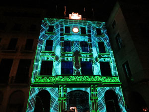 Girona, ciutat de festivals. Festival Internacional de Mapping, FIMG. Fa&ccedil;ana de l'Ajuntament