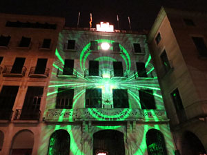 Girona, ciutat de festivals. Festival Internacional de Mapping, FIMG. Fa&ccedil;ana de l'Ajuntament