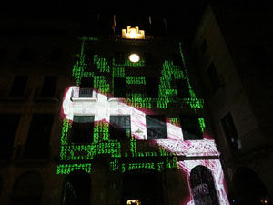 Girona, ciutat de festivals. Festival Internacional de Mapping, FIMG. Fa&ccedil;ana de l'Ajuntament
