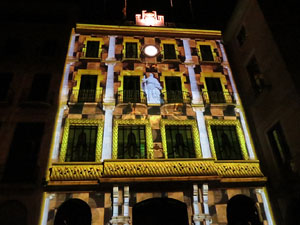 Girona, ciutat de festivals. Festival Internacional de Mapping, FIMG. Fa&ccedil;ana de l'Ajuntament