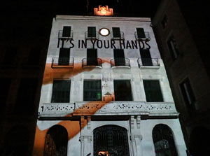 Girona, ciutat de festivals. Festival Internacional de Mapping, FIMG. Fa&ccedil;ana de l'Ajuntament