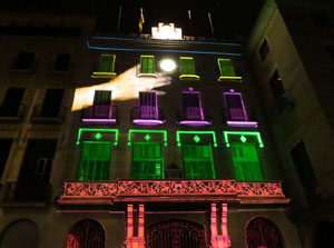 Girona, ciutat de festivals. Festival Internacional de Mapping, FIMG. Fa&ccedil;ana de l'Ajuntament