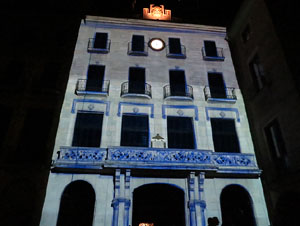Girona, ciutat de festivals. Festival Internacional de Mapping, FIMG. Fa&ccedil;ana de l'Ajuntament