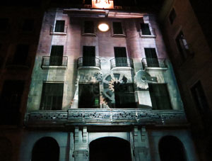 Girona, ciutat de festivals. Festival Internacional de Mapping, FIMG. Fa&ccedil;ana de l'Ajuntament