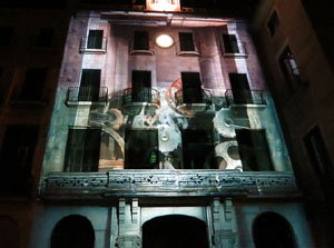 Girona, ciutat de festivals. Festival Internacional de Mapping, FIMG. Fa&ccedil;ana de l'Ajuntament