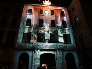 Girona, ciutat de festivals. Festival Internacional de Mapping, FIMG. Fa&ccedil;ana de l'Ajuntament