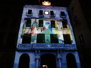 Girona, ciutat de festivals. Festival Internacional de Mapping, FIMG. Fa&ccedil;ana de l'Ajuntament