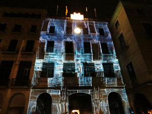 Girona, ciutat de festivals. Festival Internacional de Mapping, FIMG. Fa&ccedil;ana de l'Ajuntament