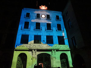 Girona, ciutat de festivals. Festival Internacional de Mapping, FIMG. Fa&ccedil;ana de l'Ajuntament