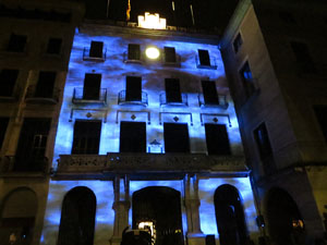 Girona, ciutat de festivals. Festival Internacional de Mapping, FIMG. Fa&ccedil;ana de l'Ajuntament
