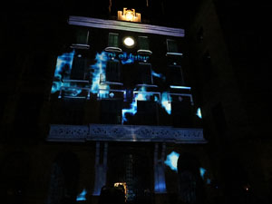 Girona, ciutat de festivals. Festival Internacional de Mapping, FIMG. Fa&ccedil;ana de l'Ajuntament