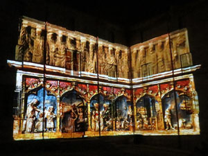 Girona, ciutat de festivals. Festival Internacional de Mapping, FIMG. Fa&ccedil;ana de la  Casa Pastors