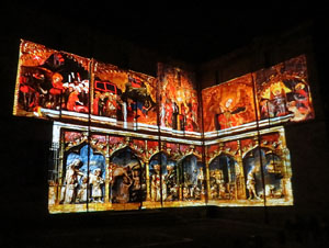 Girona, ciutat de festivals. Festival Internacional de Mapping, FIMG. Fa&ccedil;ana de la  Casa Pastors