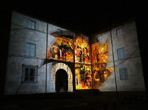 Girona, ciutat de festivals. Festival Internacional de Mapping, FIMG. Fa&ccedil;ana de la  Casa Pastors