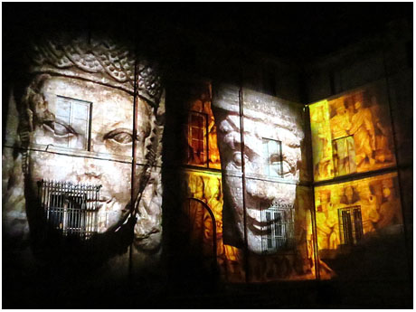 Girona, ciutat de Festivals. Festival Internacional de Mapping, FIMG. Projeccions a la fa&ccedil;ana de la Casa Pastors