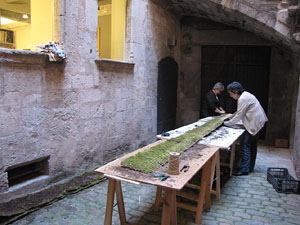 Girona Temps de Flors 2014. Preparació dels muntatges florals