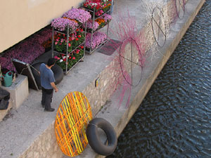 Girona Temps de Flors 2014. Preparació dels muntatges florals