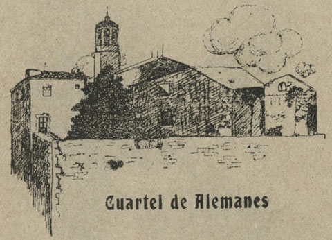 La Caserna dels Alemanys en un dibuix antic