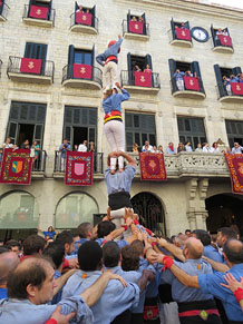 Fires de Girona 2014. Diada castellera amb Marrecs de Salt, Minyons de Terrassa i Capgrossos de Matar&oacute;