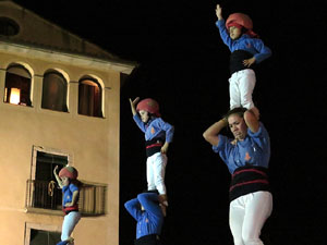 Fires de Girona 2014. Castells de vigilia a càrrec de Marrecs de Salt i Castellers de Badalona